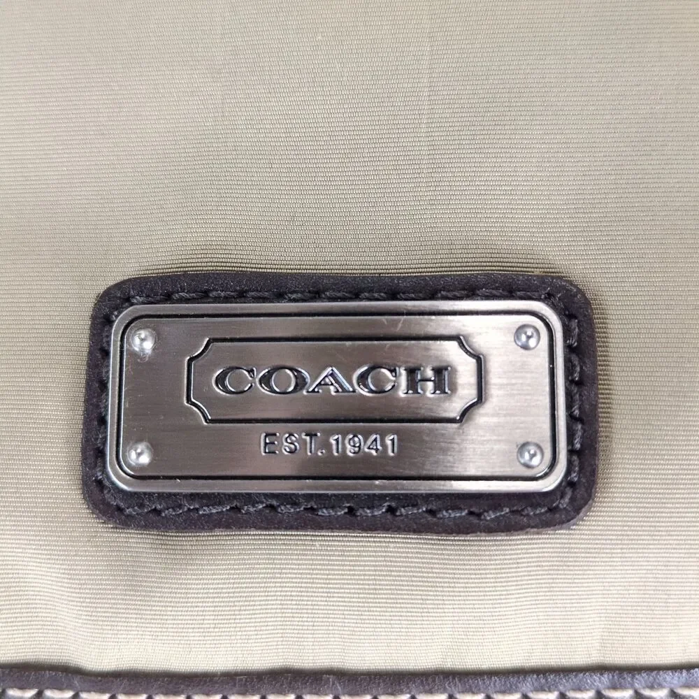 Coach Tan Nylon Messenger Bag‎ F70355 Brown Leather Trim Crossbody 2012 Unisex